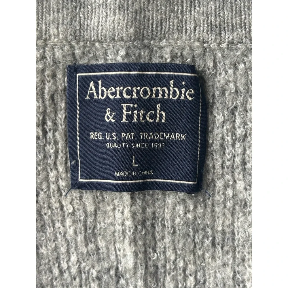 Abercrombie & Fitch Women L Sweater Grey Soft 1/4 Zip